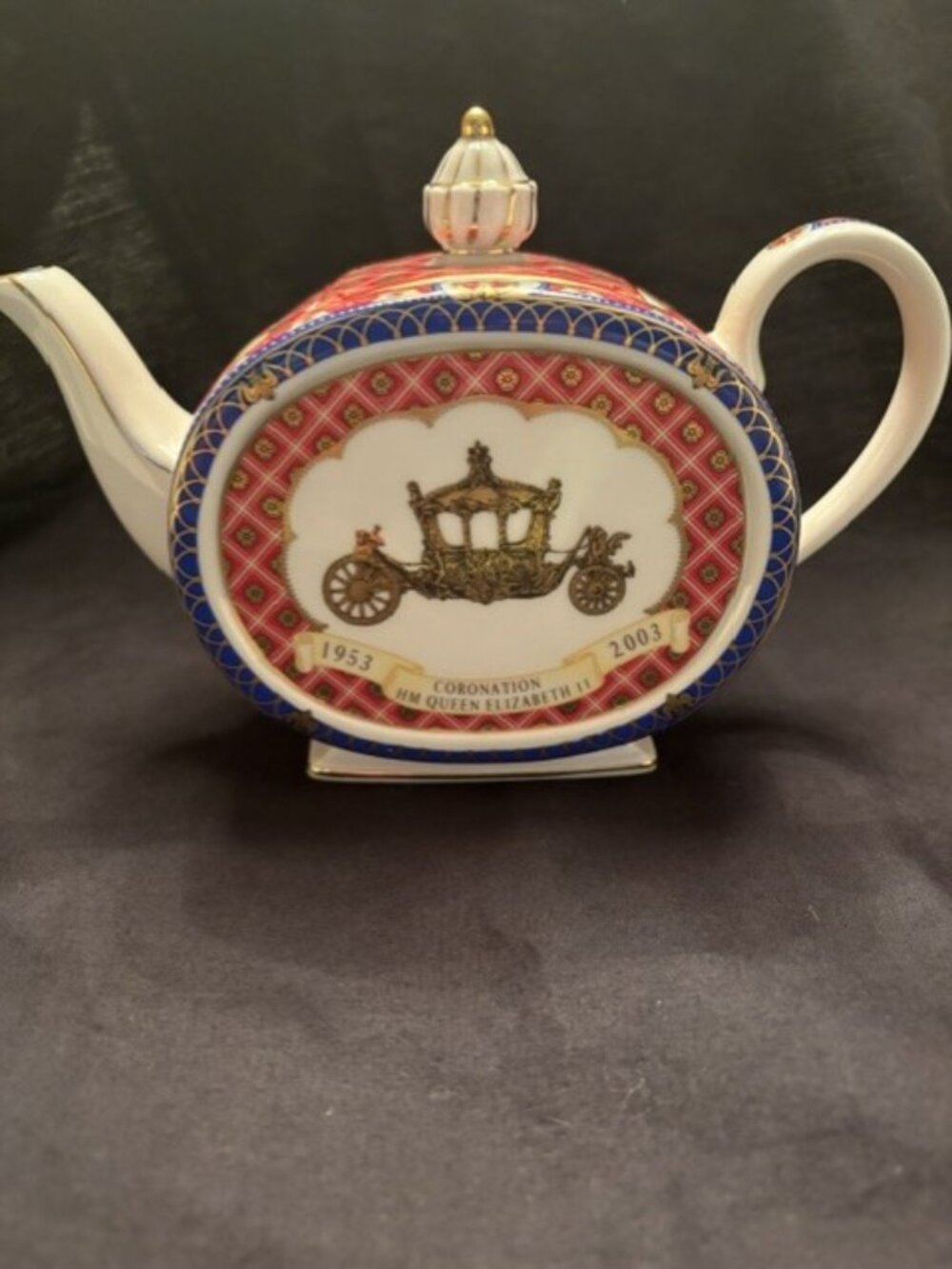 Queen Elizabeth II 50th Anniversary Teapot by James Sadler England
